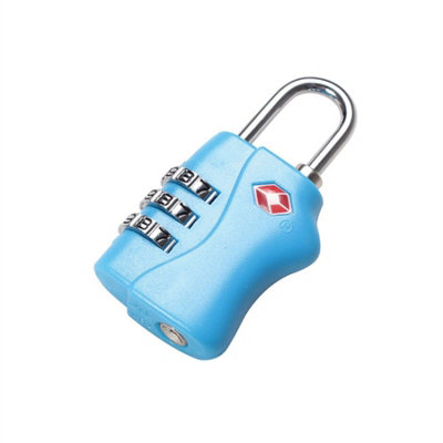 TSA Accepted Luggage Lock Blue 3 Combination Travel Suitcase Combination Padlock