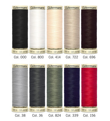 Gutermann Set 10 Bobine Di Cotone Natural Cotton N. 50 – Assortimento Colori 5 – 100m L'una – Per Cucire, Patchwork E Trapuntatura - 4