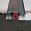 TTG 40mm Aluminium door Threshold Strip Adjustable Height/Pivots Easy clip Carpet - Bright Silver