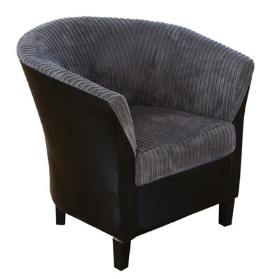 Grey jumbo cord tub shop chair