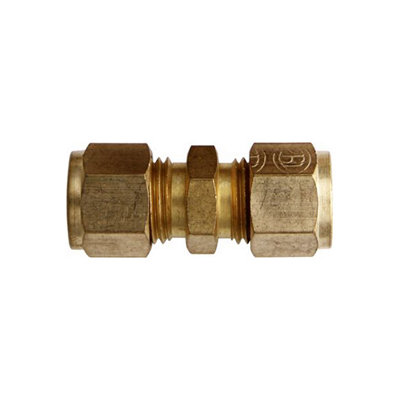 Tube Couplings Brass w/Stp Olives 1/8