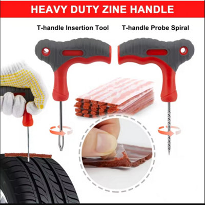 Tubeless Tire Puncture Repair Kit Emergency Tool for Motorcycle Car Van