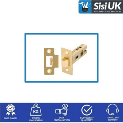 Tubular Mortice Latch 63mm Electro Brass Plated Mortice Latch Locks Internal Doors Tubular Latch CE1121 Fire Rated with Screws x1