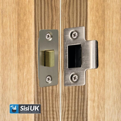Tubular Mortice Latch 63mm Electro Brass Plated Mortice Latch Locks Internal Doors Tubular Latch CE1121 Fire Rated with Screws x1