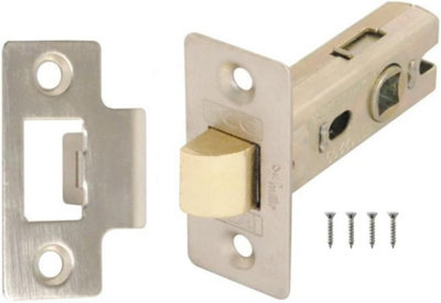 Tubular Mortice Latch 75mm Chrome Plated Mortice Latch Locks Internal Doors Tubular Latch CE1121 Fire Rated with Screws (1 Pack)