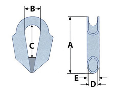 Tubular Wire Rope Thimbles with Fillet Plate 10MM X2 (Heavy Duty Tube Trawling Blue Painted)