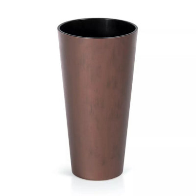 TUBUS 25cm Width Set of 1 Slim Corten Steel Flower Pot Tall