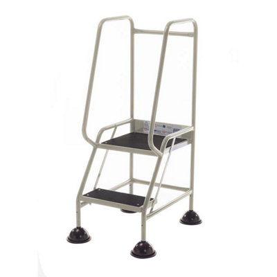 TUFF Easy Glide Steps - 2 Tread - Light Grey - Anti-Slip