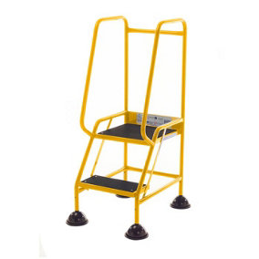 TUFF Easy Glide Steps - 2 Tread - Yellow - Ribbed Rubber