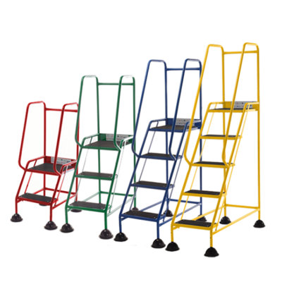 TUFF Easy Glide Steps - 3 Tread - Red - Anti-Slip