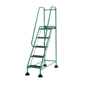 TUFF Easy Glide Steps - 5 Tread - Green - Ribbed Rubber