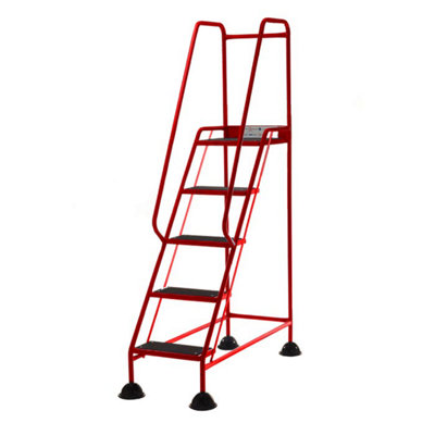 TUFF Easy Glide Steps - 5 Tread - Red - Anti-Slip