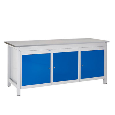 TUFF Heavy Duty Storage Workbench - 3 Cupboards - W2000mm