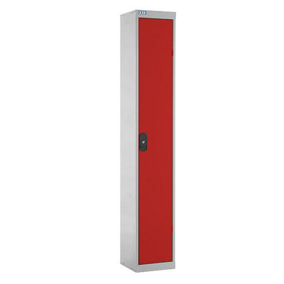 TUFF Lockers - 1 Compartment - H1800 x W300 x D300mm - Red