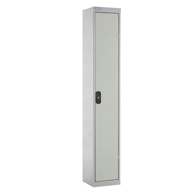 TUFF Lockers - 1 Compartment - H1800 x W380 x D380mm - Light Grey