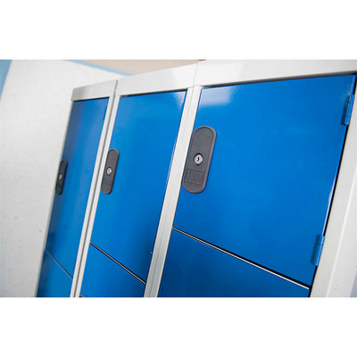 TUFF Lockers - 3  Compartment - H1800  x W450 x D450mm - Blue
