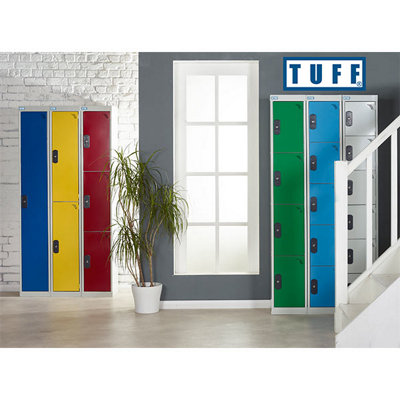TUFF Lockers - 4  Compartment - H1800  x W300 x D450mm - Yellow