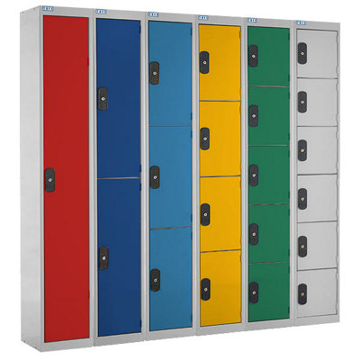 TUFF Lockers - 5  Compartment - H1800  x W380 x D380mm - Yellow