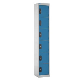 TUFF Lockers - 6  Compartment - H1800  x W300 x D300mm - Light Blue