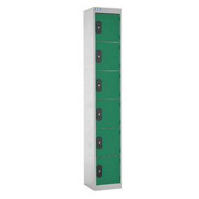 TUFF Lockers - 6  Compartment - H1800  x W380 x D380mm - Green