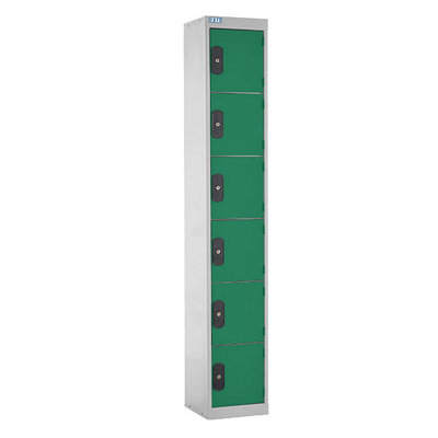 TUFF Lockers - 6 Compartment - H1800 x W450 x D450mm - Green
