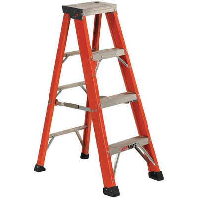Tuff Mate 4-Tread Fibreglass Step Ladder - 1.2m Non-Conductive ...
