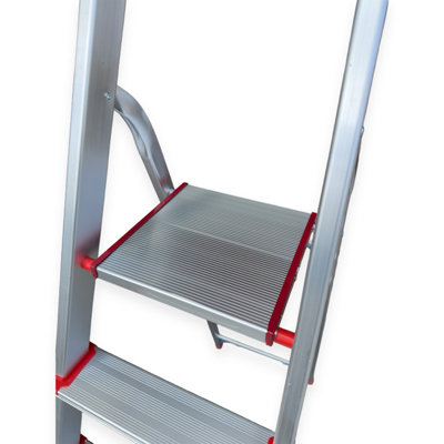 Tuff Mate 6-Step Aluminium Folding Step Ladder - Raised Safety Handle ...
