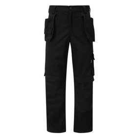 Tuffstuff Pro Flex Slim Fit Trade Work Trousers Black - 32XL