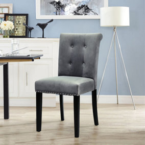 Tufted Velvet Chair Dining Chair with Nailhead Trim