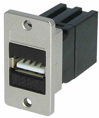 TUK - USB 2.0 A Female to A Female Keystone Coupler, Panel Mount