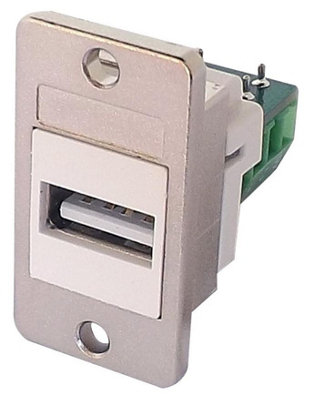 TUK - USB 2.0 A Female to Screw Termination Keystone Socket, White Panel Mount