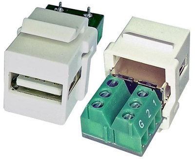 TUK - USB 2.0 A Female to Screw Termination Keystone Socket, White Price Comparisons | Compare The Build