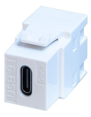 TUK - USB3.1 C Female-to-Female Keystone Coupler, White