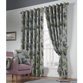 Tulip Eyelet Ring Top Curtains Lime 167cm x 137cm