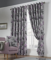 Tulip Eyelet Ring Top Curtains Purple 229cm x 229cm