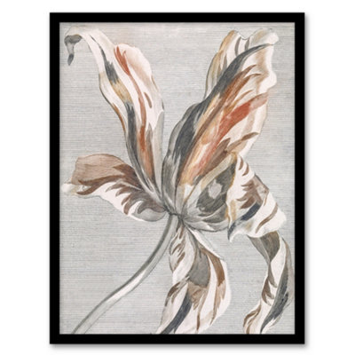 Tulip Flower Bloom Floral Painting Teyler Framed Wall Art Print 12X16"
