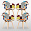 Tulip Patchwork Tub Chair Set of 4, Multicolor