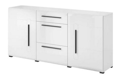 Tulsa Contemporary Sideboard Cabinet in White Gloss - W1800mm x H860mm x D390mm