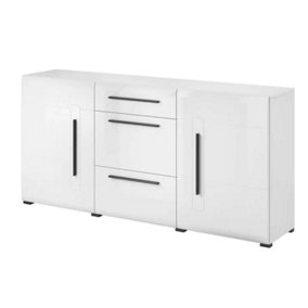 Tulsa Contemporary Sideboard Cabinet in White Gloss - W1800mm x H860mm x D390mm
