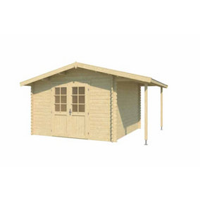 Tulsa-Log Cabin, Wooden Garden Room, Timber Summerhouse, Home Office - L428.8 x W352 x H245.1 cm