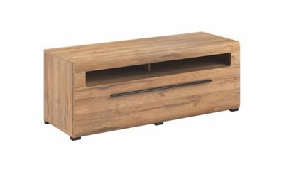 Tulsa Oak Grandson TV Cabinet with Integrated LED - W1400mm x H520mm x D500mm