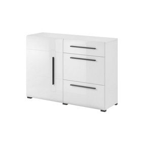 Tulsa Sleek White Gloss Sideboard Cabinet with Spacious Storage - W1200mm x H860mm x D390mm