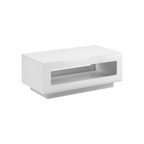 Tulsa Stylish Coffee Table in White Gloss - W1100mm x H440mm x D600mm