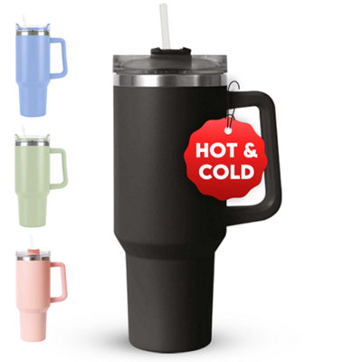 Tumbler with Straw and Lid 40oz Leakproof Thermal Travel Mug Stainless ...