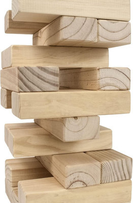Tumbling Timbers Game, Yard Games Giant, Includes 56 Wooden Timber Blocks