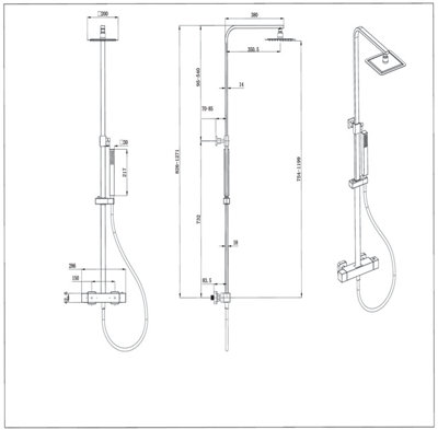 Tundra Brushed Gold Thermostatic Shower Pack