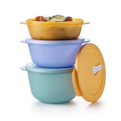 Tupperware Essentials Store, Serve & Go Large Bowl 3 Piece Set