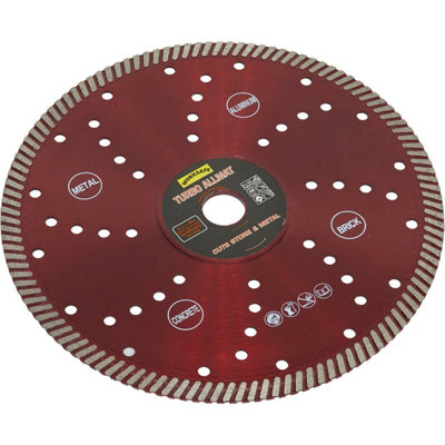 Turbo Allmat Diamond Blade - 230mm Diameter - 22mm Bore - Stone Concrete & Metal