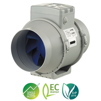 Turbo EC High Performance In-line Mixed Flow Fan with Low Energy EC Motor - 315mm