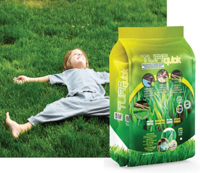 Turfquick Extra Green Lawn Grass Garden Seed Biodegradable Roll Out Lawn Mat -10m2